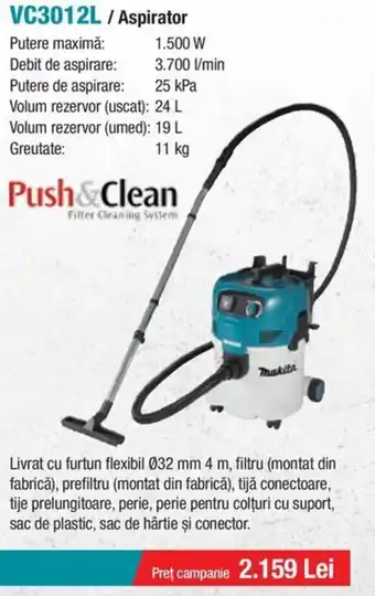 MAKITA VC3012L/Aspirator