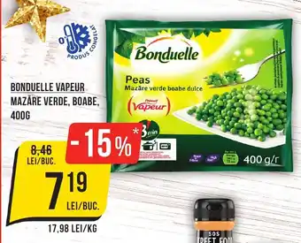 Mega Image BONDUELLE VAPEUR MAZĂRE VERDE, BOABE, 400G Ofertă