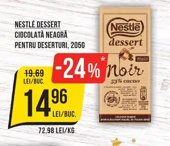 Mega Image NESTLÉ DESSERT CIOCOLATĂ NEAGRĂ PENTRU DESERTURI, 205G Ofertă