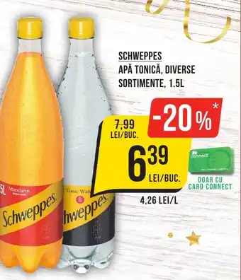 SCHWEPPES APĂ TONICĂ, DIVERSE SORTIMENTE, 1.5L