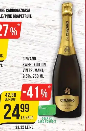 Mega Image CINZANO SWEET EDITION VIN SPUMANT, 9.5%, 750 ML Ofertă