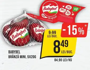 Mega Image BABYBEL BRÂNZĂ MINI, 5X20G Ofertă