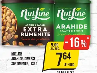 Mega Image NUTLINE ARAHIDE, DIVERSE SORTIMENTE, 135G Ofertă