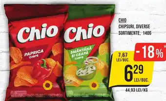 Mega Image CHIO CHIPSURI, DIVERSE SORTIMENTE, 140G Ofertă
