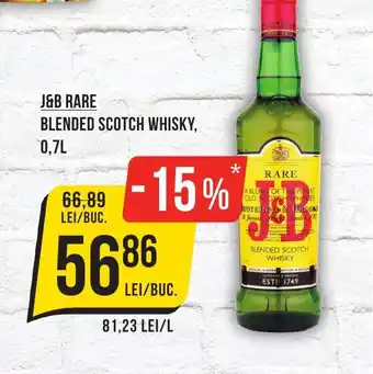 J&B RARE BLENDED SCOTCH WHISKY, 0.7L