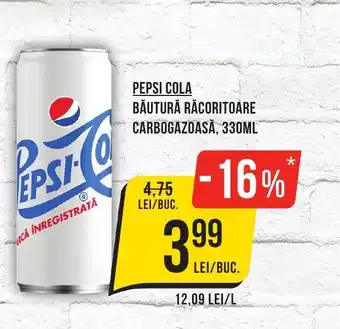 Mega Image PEPSI COLA BĂUTURĂ RĂCORITOARE CARBOGAZOASĂ, 330ML Ofertă