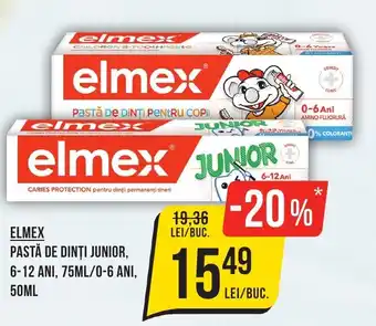 ELMEX PASTĂ DE DINȚI JUNIOR, 6-12 ANI, 75ML/0-6 ANI, 50ML