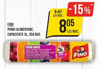 FINO PUNGI ALIMENTARE, CAPACITATE 3L, 250 BUC.