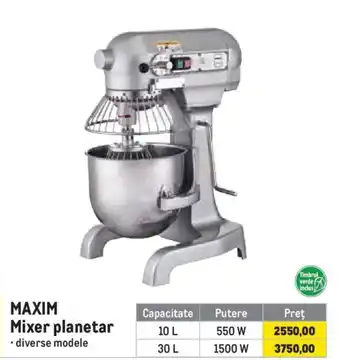 Metro MAXIM Mixer planetar Ofertă