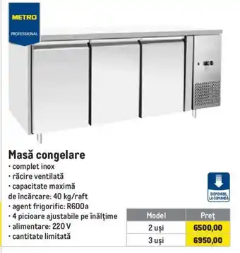 Metro Masă congelare Ofertă