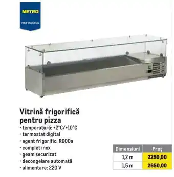 Vitrină frigorifică pentru pizza