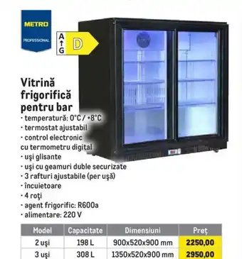 Metro Vitrină frigorifică pentru bar Ofertă
