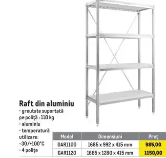 Metro Raft din aluminiu Ofertă