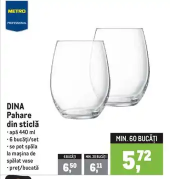 Metro DINA Pahare din sticlă Ofertă