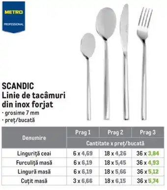 Metro SCANDIC Linie de tacâmuri din inox forjat Ofertă