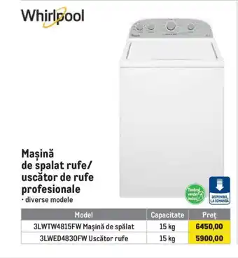 Maşină de spalat rufe/ uscător de rufe profesionale