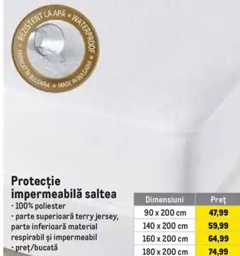 Protecţie impermeabilă saltea