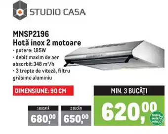 Metro MNSP2196 Hotă inox 2 motoare Ofertă