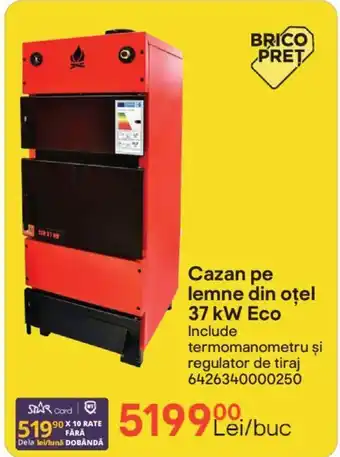 Cazan pe lemne din oțel 37 kW Eco Include