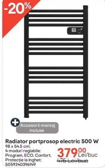 Brico Depôt Radiator portprosop electric 500 W Ofertă
