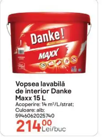 Brico Depôt Vopsea lavabilă de interior Danke Maxx 15 L Ofertă