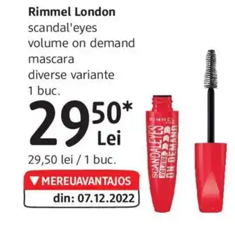 DM Rimmel London scandal'eyes volume on demand mascara Ofertă