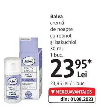 DM Balea cremă de noapte cu retinol şi bakuchiol 30 ml Ofertă