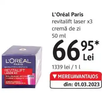 DM L'Oréal Paris revitalift laser x3 cremă de zi 50 ml Ofertă