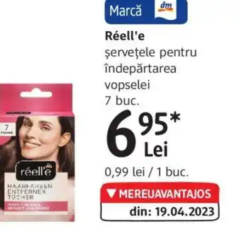 DM Réell'e şerveţele pentru îndepărtarea vopselei Ofertă