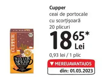 Cupper ceai de portocale cu scorţişoară 20 plicuri