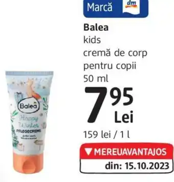 DM Balea kids cremă de corp pentru copii 50 ml Ofertă
