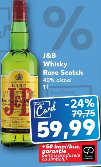 Kaufland J&B Whisky Rare Scotch 40% alcool 1L Ofertă