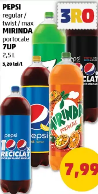 Penny PEPSI regular / twist / max MIRINDA portocale 7UP Ofertă