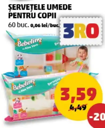 Penny SERVETELE UMEDE PENTRU COPII Ofertă