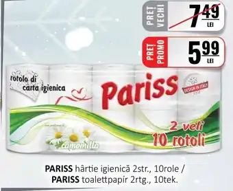 CBA PARISS hârtie igienică 2str., 10role Ofertă