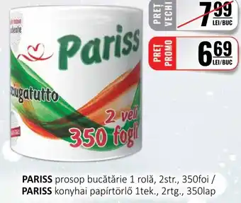 PARISS prosop bucătărie 1 rolă, 2str., 350foi