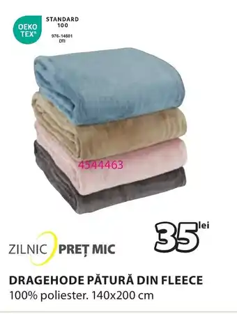 JYSK DRAGEHODE PĂTURĂ DIN FLEECE Ofertă