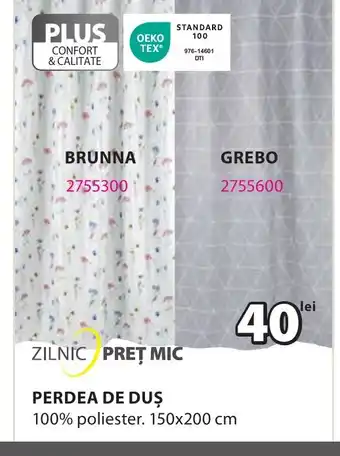 JYSK PERDEA DE DUȘ Ofertă