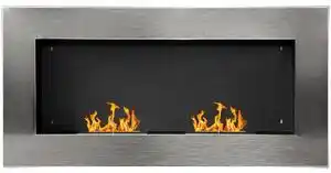 Favi Semineu pe bioetanol incalzitor realizat din inox cu 2 arzătoare, aparat de incalzire ecologic 110x54x14cm homcom | aosom ro Ofertă