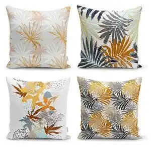 Favi Set 4 fețe de pernă decorative minimalist cushion covers autumn leaves, 45 x 45 cm Ofertă