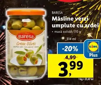 Lidl Măsline verzi umplute cu ardei Ofertă