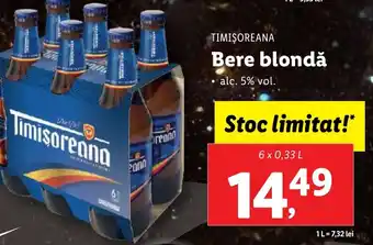Lidl TIMIŞOREANA Bere blondă Ofertă
