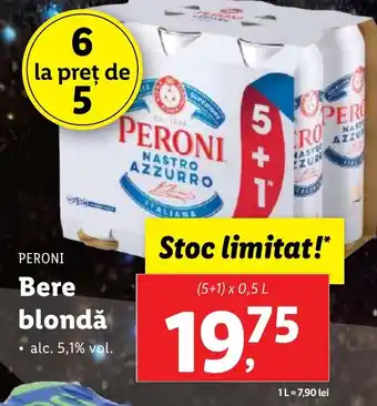 Lidl PERONI Bere blondă Ofertă