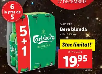 Lidl CARLSBERG Bere blondă Ofertă