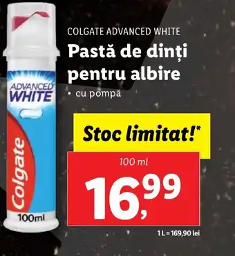 Lidl COLGATE ADVANCED WHITE Pastă de dinți pentru albire Ofertă