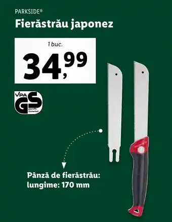 Lidl PARKSIDEⓇ Fierăstrău japonez Ofertă