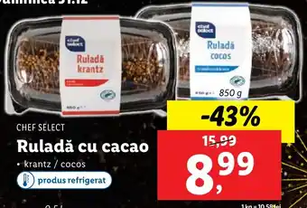 Lidl CHEF SELECT Ruladă cu cacao Ofertă