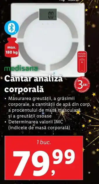 Lidl medisana. Cântar analiza corporală Ofertă
