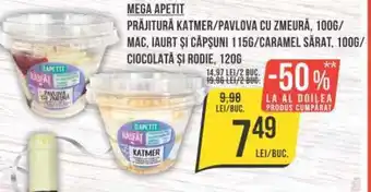Mega Image MEGA APETIT PRAJITURĂ KATMER/PAVLOVA CU ZMEURĂ, 100G Ofertă