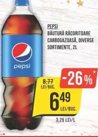 Mega Image PEPSI BAUTURA RACORITOARE CARBOGAZOASĂ, DIVERSE SORTIMENTE, 2L Ofertă